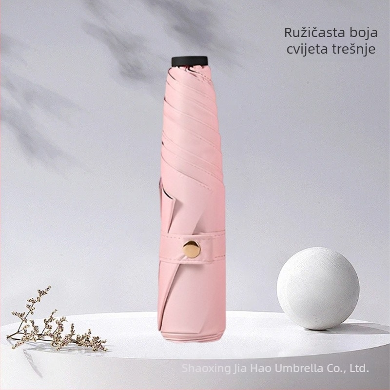 Karbonska vlakna – ultralak, kompaktan s UV zaštitom UPF50+, putni suncobran s 6 rebara, ručno otvaranje