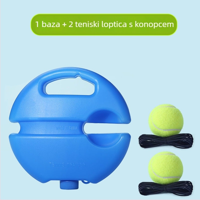 Teniska lopta za trening visoke elastičnosti s odskokom, za solo trening, fiksna baza za početnike, s užetom