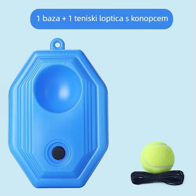 Teniska lopta za trening visoke elastičnosti s odskokom, za solo trening, fiksna baza za početnike, s užetom