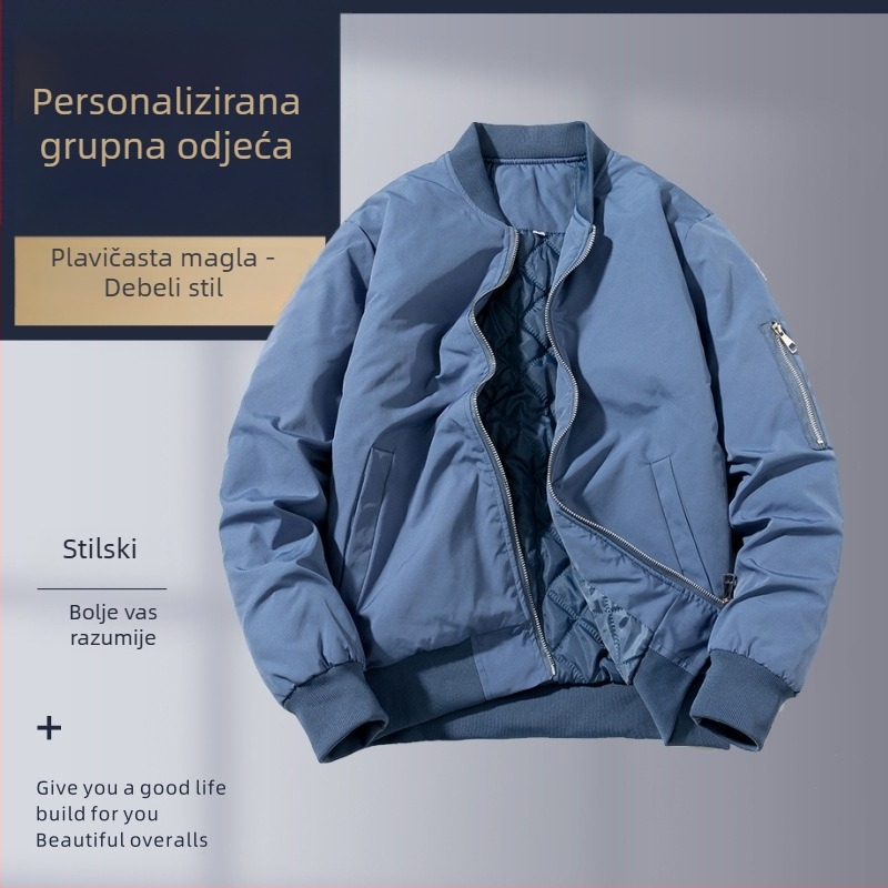 Muška jakna za jesen i zimu sa stojećim ovratnikom, vlastiti izvezeni logo, ležerni sportski vanjski komad