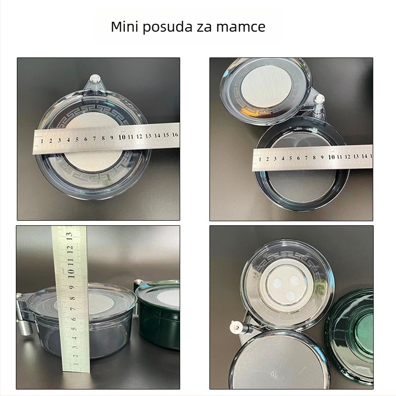 Snažna magnetska dvostruka posuda za mamce, univerzalna kutija za mamce za kutije i stolove za ribolov, prozirno siva trostruka kutija za mamce