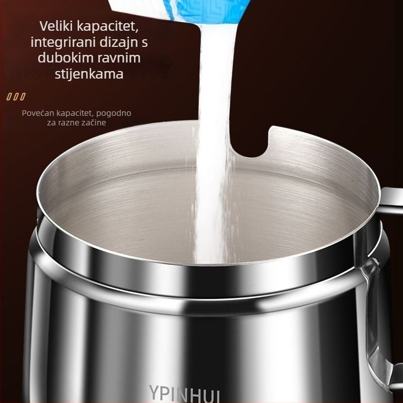 Posuda za čili ulje od 304 nehrđavog čelika, velika kapaciteta, otporna na visoke temperature – kuhinjski začin