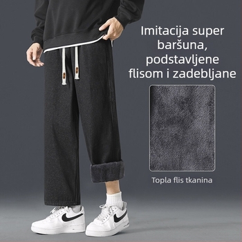 Muške traperice ravnog kroja s flecom iznutra, debele i svestrane, s skraćenom duljinom nogavica