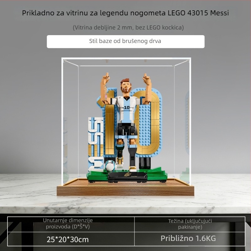 Poklopac za zaštitu od prašine za LEGO 43015 Messi nogometna legenda kutija za izlaganje