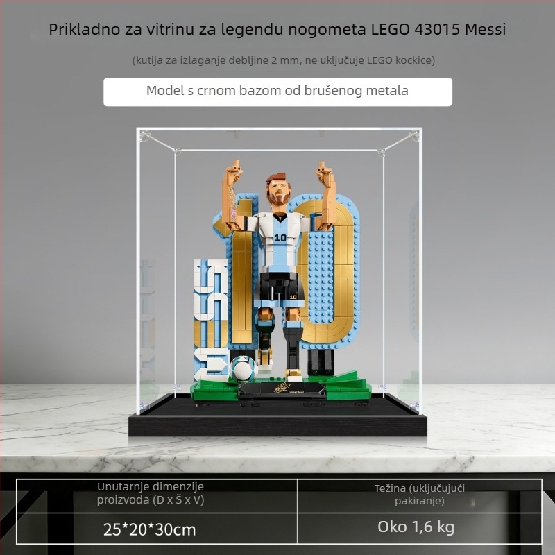 Poklopac za zaštitu od prašine za LEGO 43015 Messi nogometna legenda kutija za izlaganje