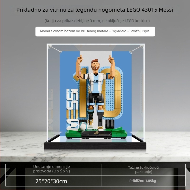 Poklopac za zaštitu od prašine za LEGO 43015 Messi nogometna legenda kutija za izlaganje
