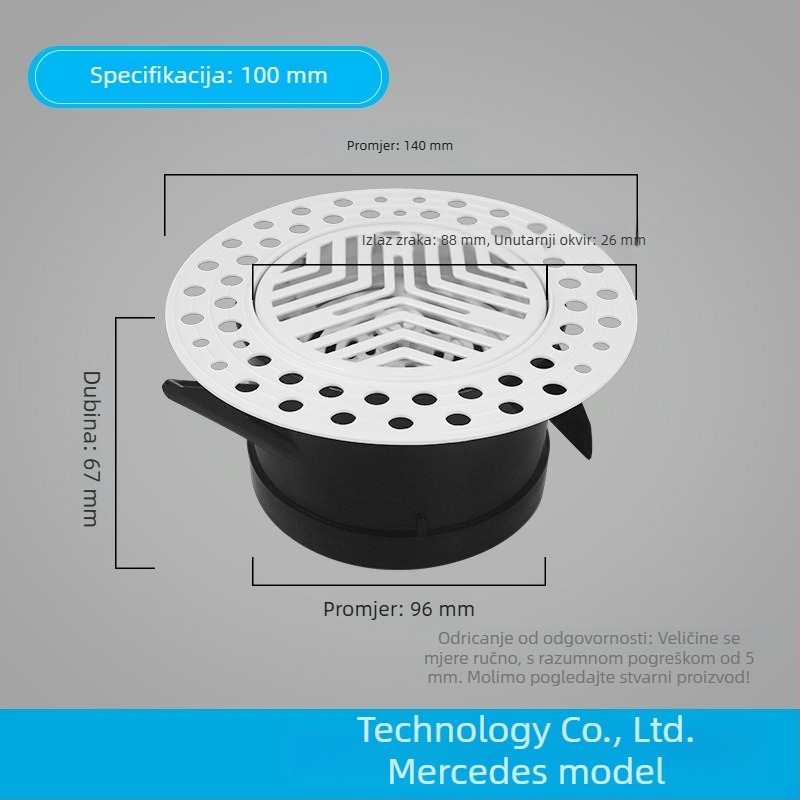 Ofenqi Regulirana bezramna ugrađena rešetka za ventilaciju ABS-a
