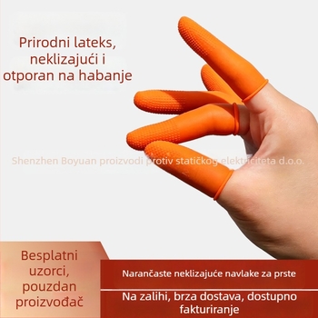 Narančasti latex prsteni zaštitnici, protivklizni, otporni na habanje, s granulama, antistatični, za brojanje novca, debeli gumeni, jednokratni