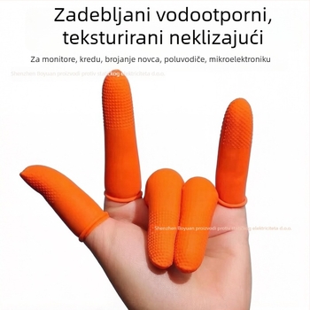 Narančasti latex prsteni zaštitnici, protivklizni, otporni na habanje, s granulama, antistatični, za brojanje novca, debeli gumeni, jednokratni