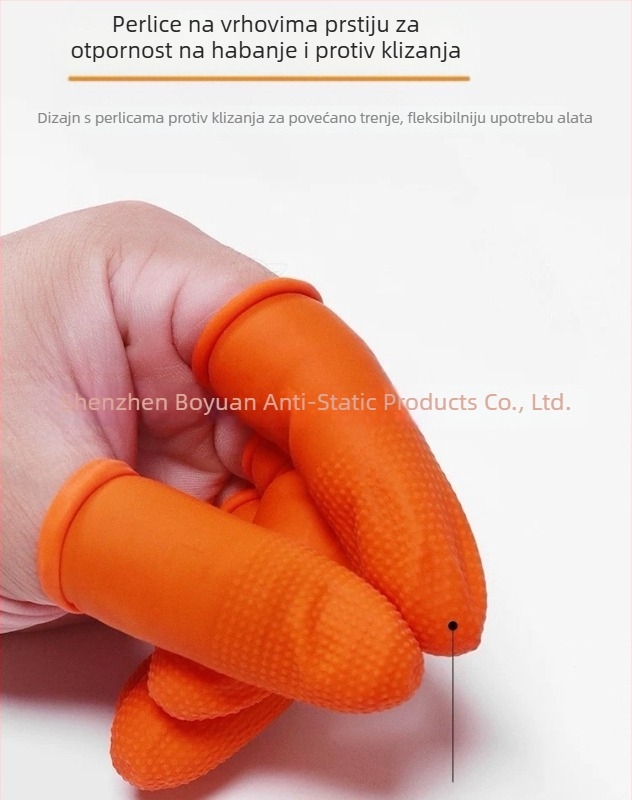Narančasti latex prsteni zaštitnici, protivklizni, otporni na habanje, s granulama, antistatični, za brojanje novca, debeli gumeni, jednokratni