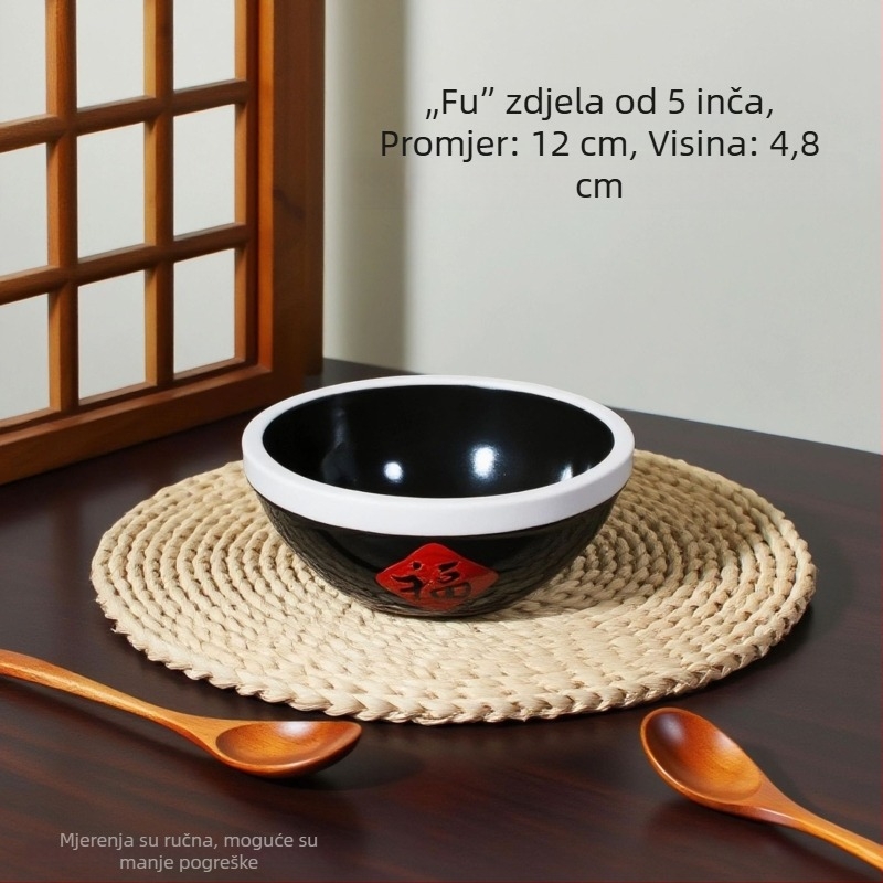 Keramična posuda za začine s poklopcem, s simbolom sreće, tradicionalna gruba keramika za skladištenje ulja, soli i čili kod kuće