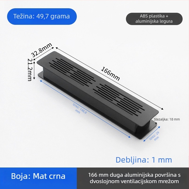 Dvostruko slojevita aluminijska mreža za prozračivanje, za pravokutne plošne ormariće i ormariće za cipele — dekorativna rešetka za hlađenje