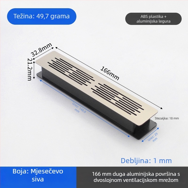 Dvostruko slojevita aluminijska mreža za prozračivanje, za pravokutne plošne ormariće i ormariće za cipele — dekorativna rešetka za hlađenje