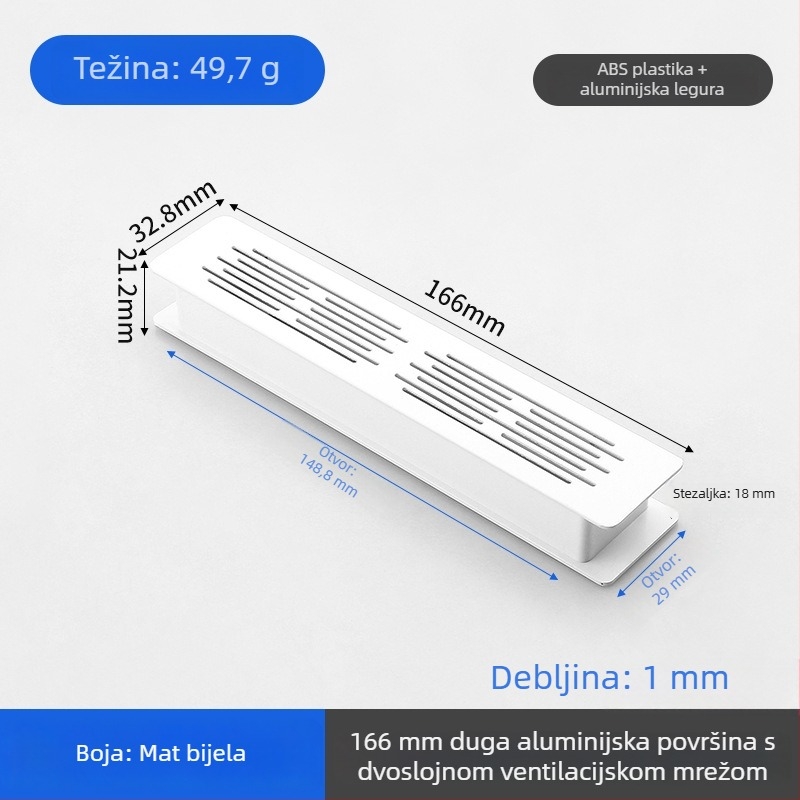 Dvostruko slojevita aluminijska mreža za prozračivanje, za pravokutne plošne ormariće i ormariće za cipele — dekorativna rešetka za hlađenje