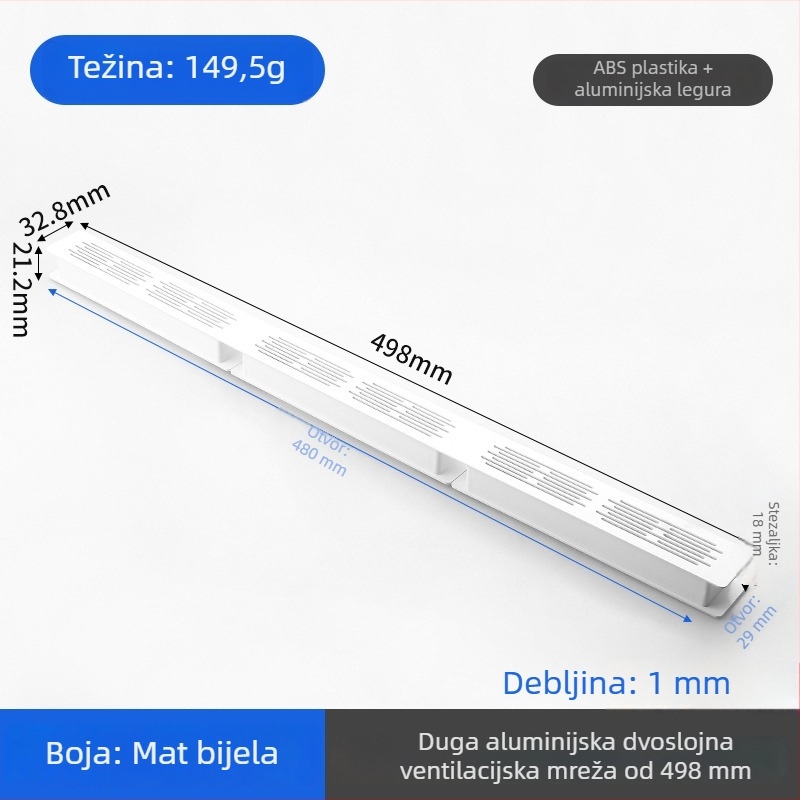 Dvostruko slojevita aluminijska mreža za prozračivanje, za pravokutne plošne ormariće i ormariće za cipele — dekorativna rešetka za hlađenje