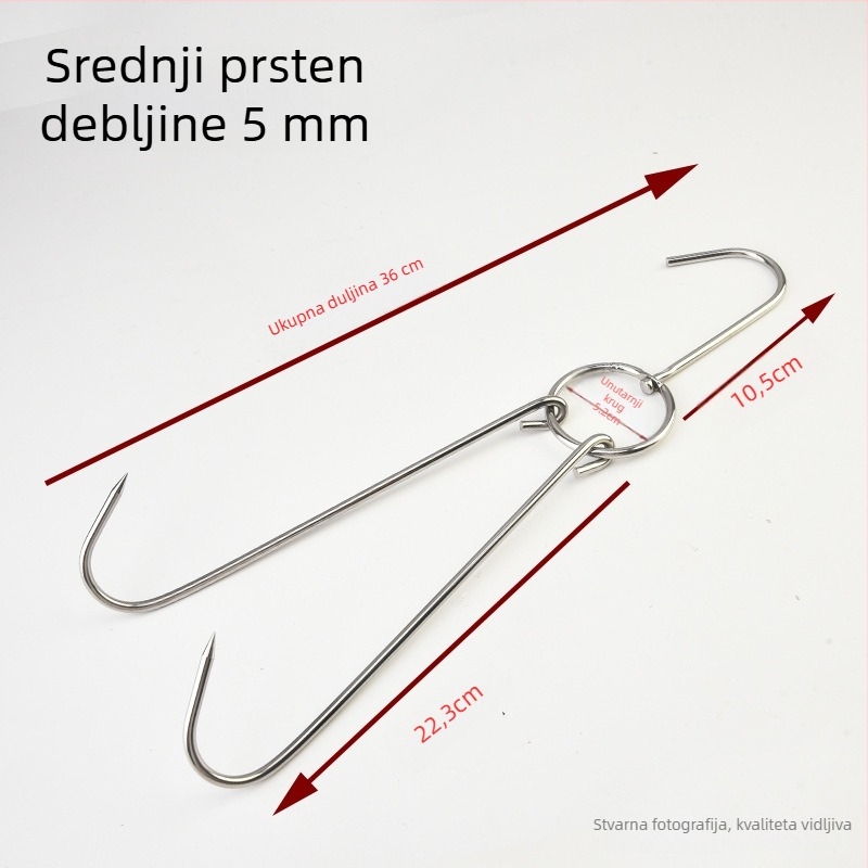 Nehrđajući čelični kuk za pečenje s prstenom, udvostručeni kuk za pečenje patke, guske i piletine