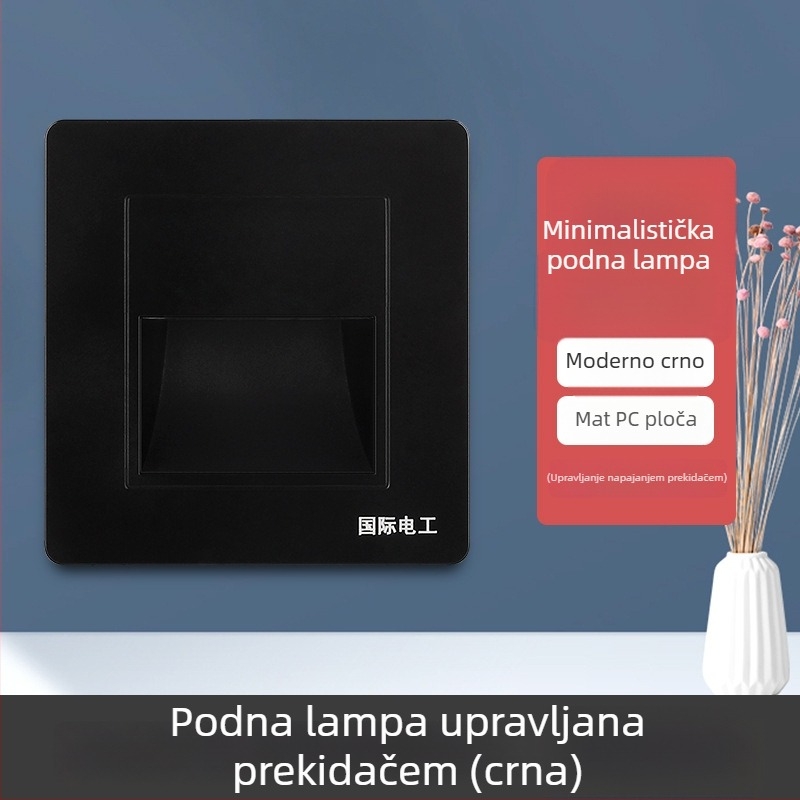 86-tip ugrađeno LED svjetlo za pod s senzorom pokreta, za kutove, hodnike i stubišta – noćna rasvjeta, štedljiva energija