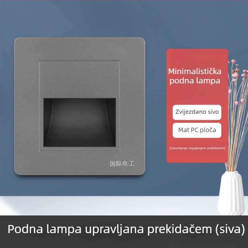 86-tip ugrađeno LED svjetlo za pod s senzorom pokreta, za kutove, hodnike i stubišta – noćna rasvjeta, štedljiva energija