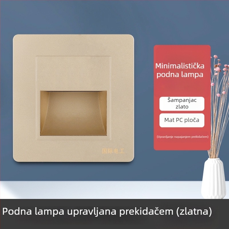 86-tip ugrađeno LED svjetlo za pod s senzorom pokreta, za kutove, hodnike i stubišta – noćna rasvjeta, štedljiva energija