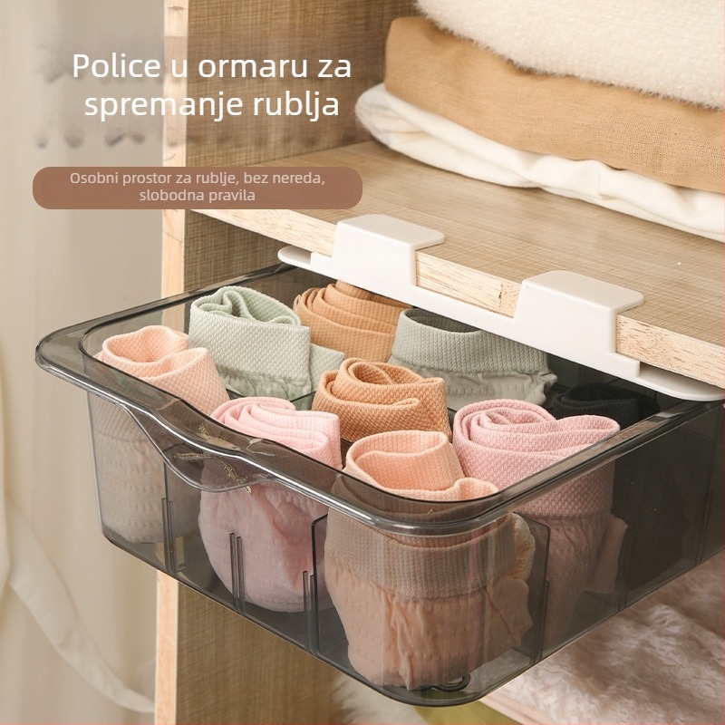 Organizator za donje rublje i čarape s ladicom i odjeljcima, 3-u-1