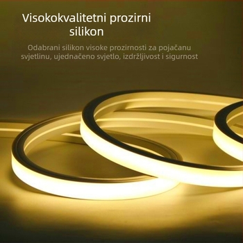 Integrirana LED fleksibilna silikon LED traka, vodootporna za vanjsku upotrebu, s prolazom kabela kroz mekani cijev, linijskog tipa