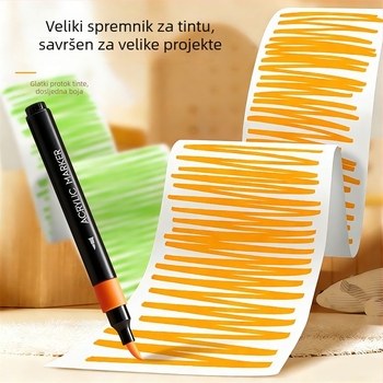 Kutija akrilnih markerima s mekanim vrhom – umjetnički set za učenike i djecu, neprozirlne boje, slagive boje
