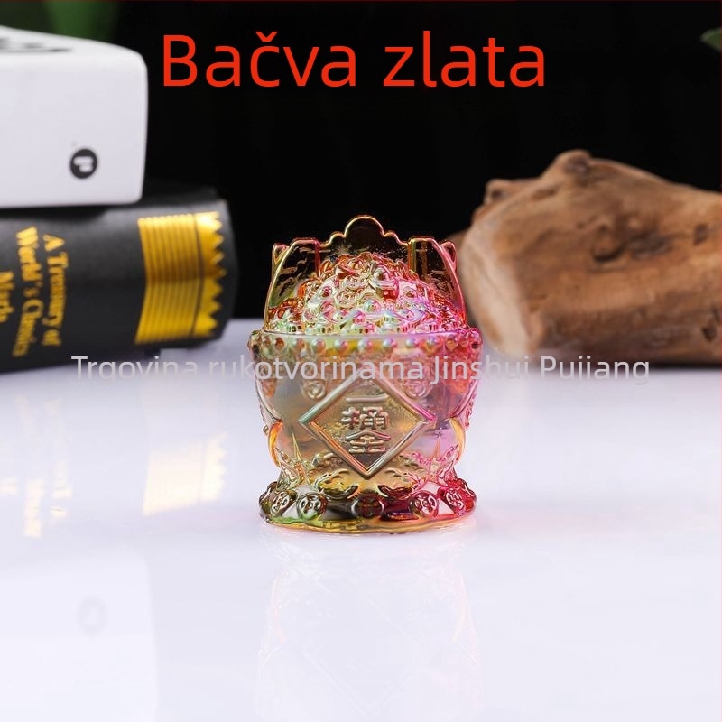 Krištalni ukras za dom i ured, zlatnožuta boja, privlači bogatstvo