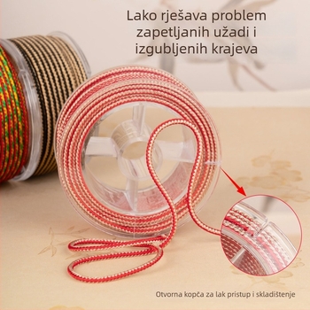 Dvobojni Ruyi konopac, 2 mm, ručno pleteni konopac za narukvice i ogrlice, DIY materijal