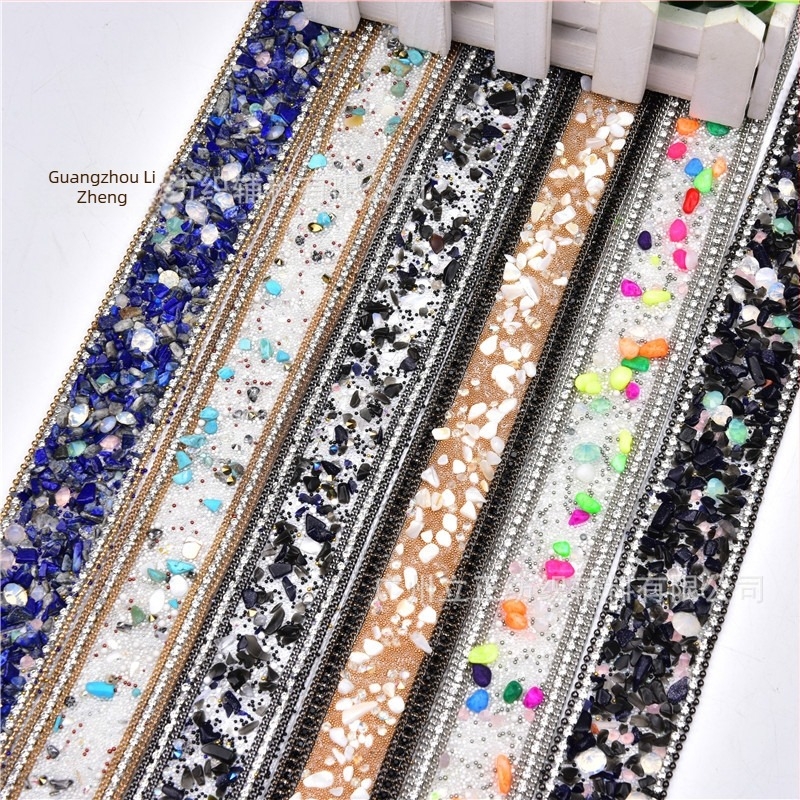 3,5 cm rhinestone pojas applikacija, ručno šivana, s ljepilom na stražnjoj strani za DIY odjeću