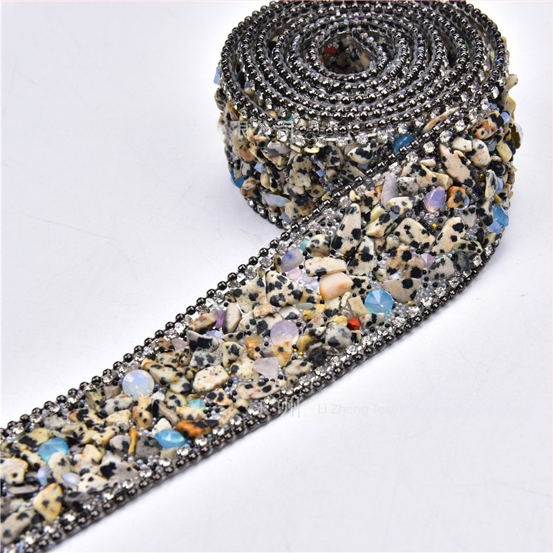 3,5 cm rhinestone pojas applikacija, ručno šivana, s ljepilom na stražnjoj strani za DIY odjeću