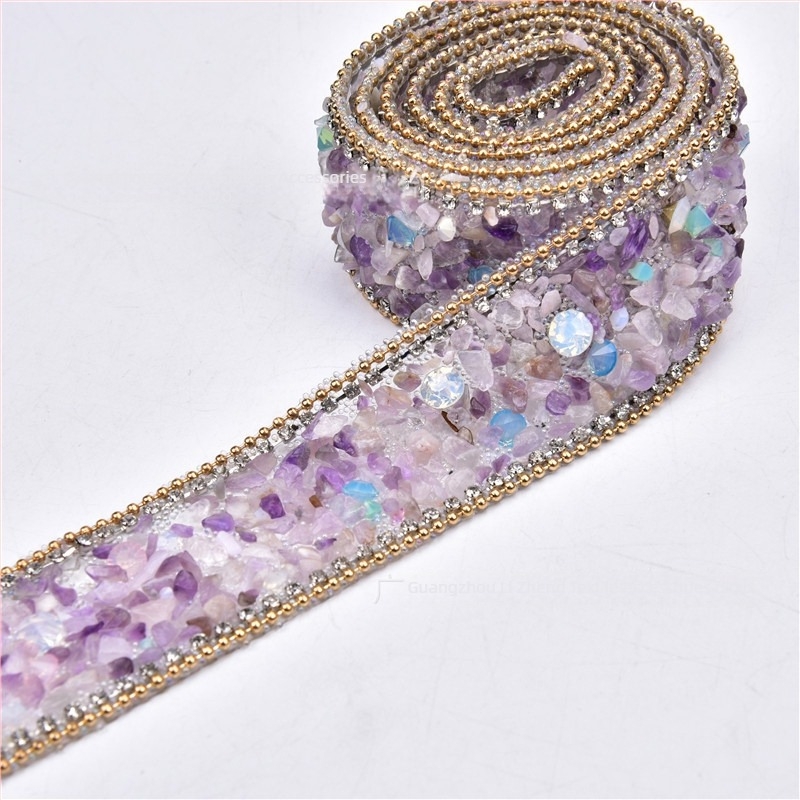 3,5 cm rhinestone pojas applikacija, ručno šivana, s ljepilom na stražnjoj strani za DIY odjeću