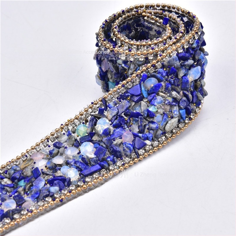 3,5 cm rhinestone pojas applikacija, ručno šivana, s ljepilom na stražnjoj strani za DIY odjeću
