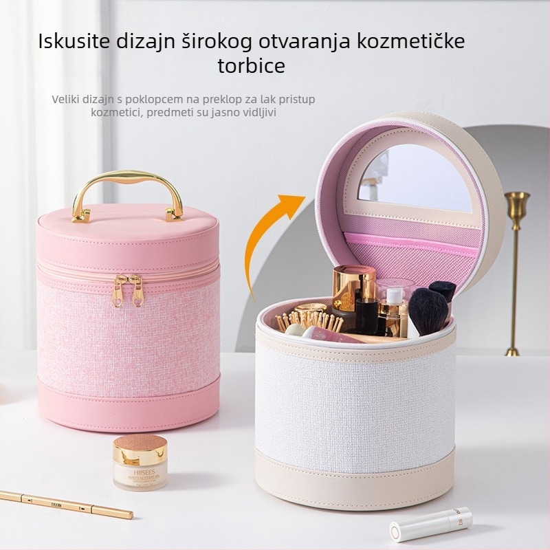 Nova luksuzna kozmetička torbica s trodimenzijskim dizajnom, prijenosna šmink torbica sa zipom, PU koža, geometrijski uzorak, zaključavanje, unisex, savršen svadbeni poklon