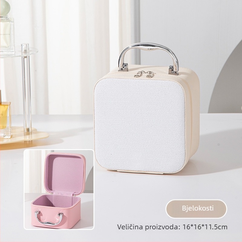 Nova luksuzna kozmetička torbica s trodimenzijskim dizajnom, prijenosna šmink torbica sa zipom, PU koža, geometrijski uzorak, zaključavanje, unisex, savršen svadbeni poklon