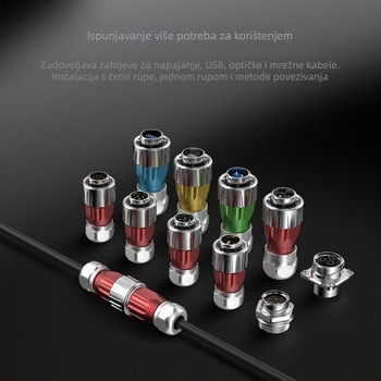 Lingke DH24 vodootporan RJ45 avionski priključak za vanjsku mrežu, dvostruka glava, kabelski produžitelj Ethernet