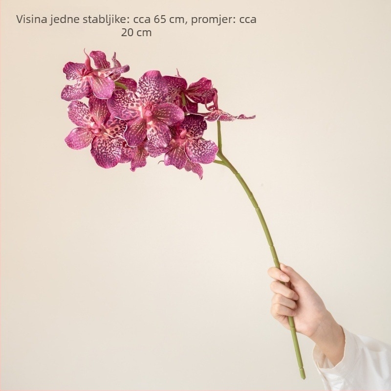 Umjetni buket s 9 glavica Phalaenopsis orhideje, realističan dodir, dekorativno cvijeće za stol i vjenčanje