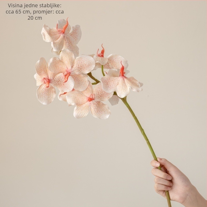 Umjetni buket s 9 glavica Phalaenopsis orhideje, realističan dodir, dekorativno cvijeće za stol i vjenčanje