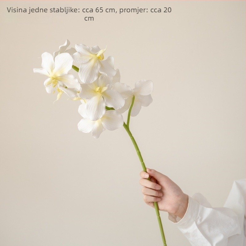 Umjetni buket s 9 glavica Phalaenopsis orhideje, realističan dodir, dekorativno cvijeće za stol i vjenčanje