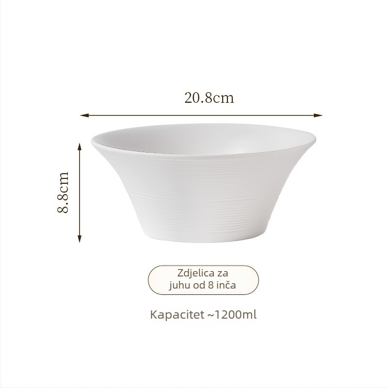 Crno-bijeli mat keramički posuđe za kućnu upotrebu - zdjele i tanjuri, minimalistički stil