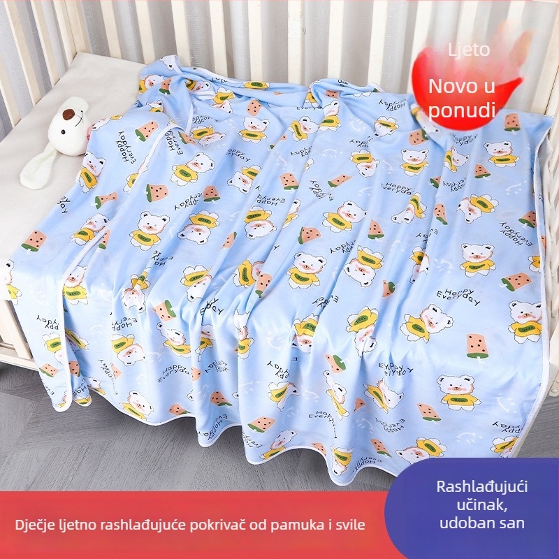 Dječji ljetni pokrivač od pamuk-saten, lagani dječji quilt
