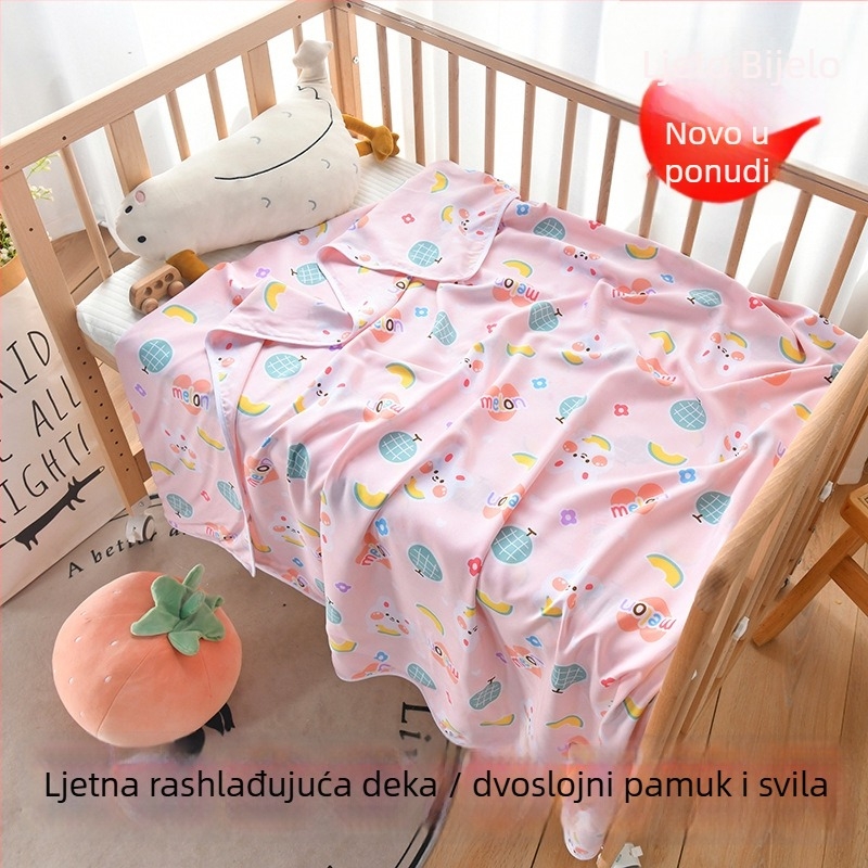 Dječji ljetni pokrivač od pamuk-saten, lagani dječji quilt