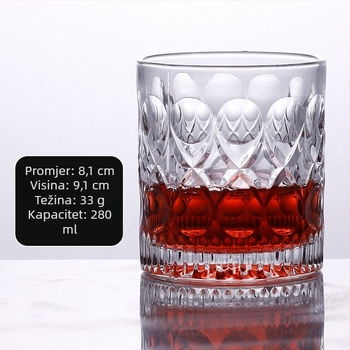 Set staklenih čaša u europskom stilu: čaše za vino, whisky i pivo