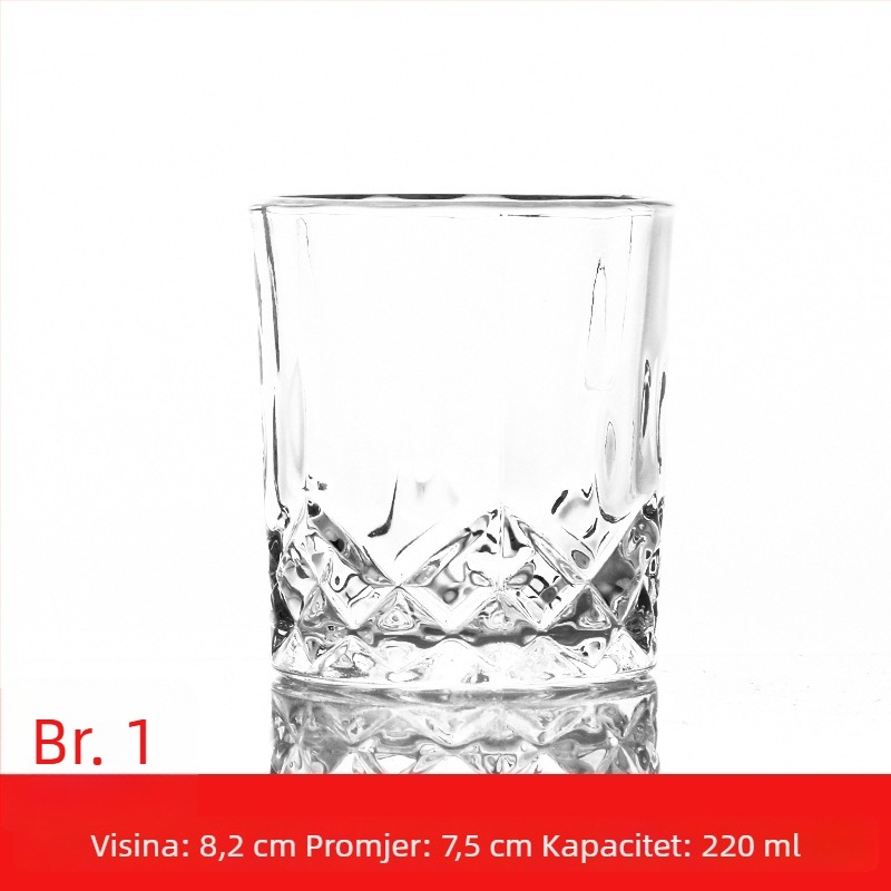 Set staklenih čaša u europskom stilu: čaše za vino, whisky i pivo