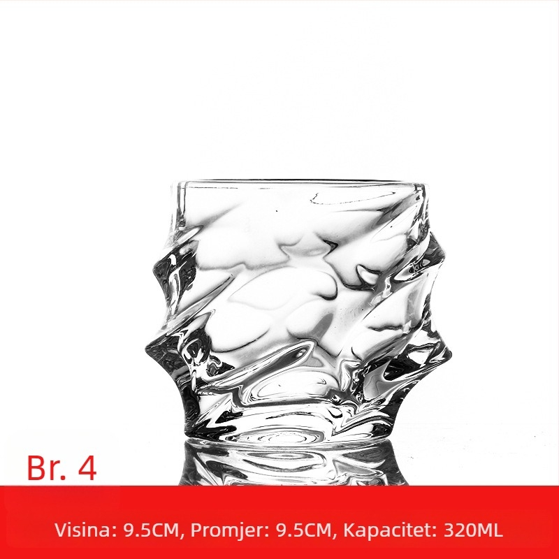 Set staklenih čaša u europskom stilu: čaše za vino, whisky i pivo