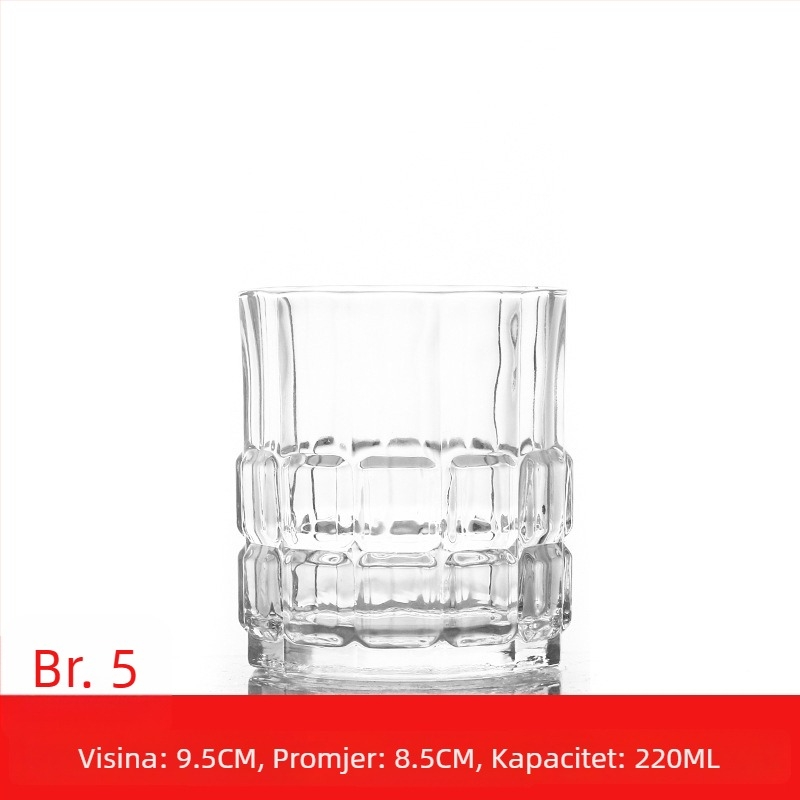 Set staklenih čaša u europskom stilu: čaše za vino, whisky i pivo
