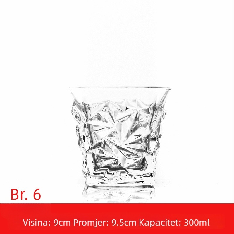 Set staklenih čaša u europskom stilu: čaše za vino, whisky i pivo