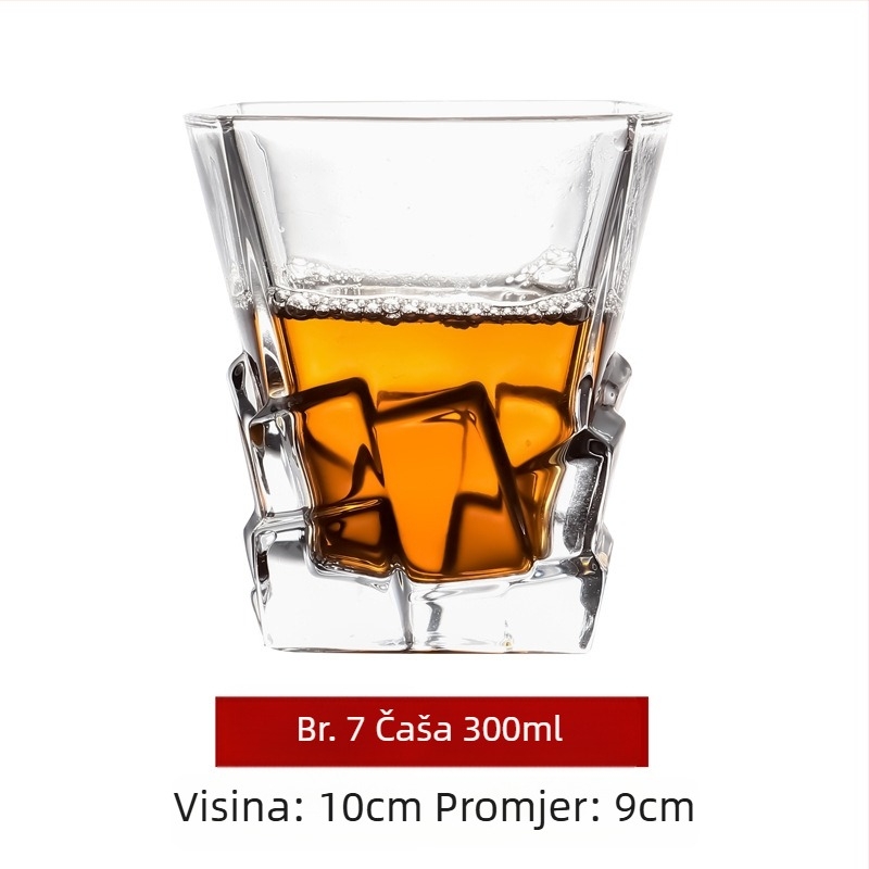 Set staklenih čaša u europskom stilu: čaše za vino, whisky i pivo