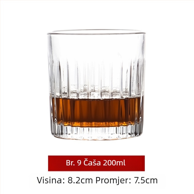 Set staklenih čaša u europskom stilu: čaše za vino, whisky i pivo