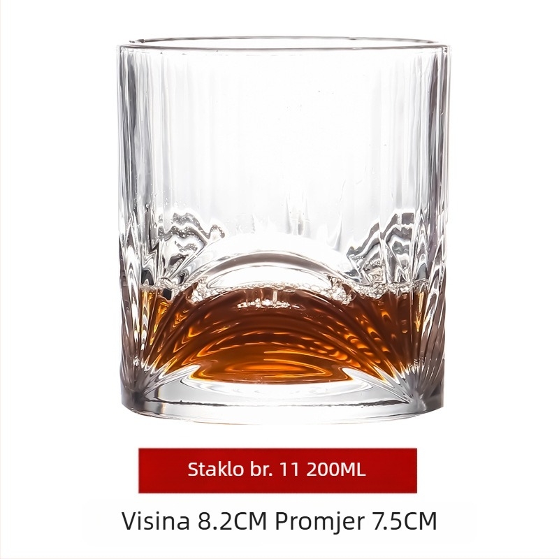 Set staklenih čaša u europskom stilu: čaše za vino, whisky i pivo