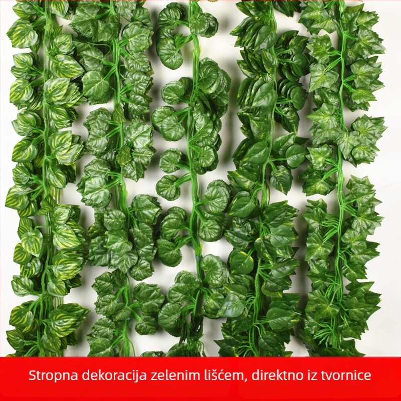 Umjetna zelena vinova loza s listovima za ukrašavanje stropa